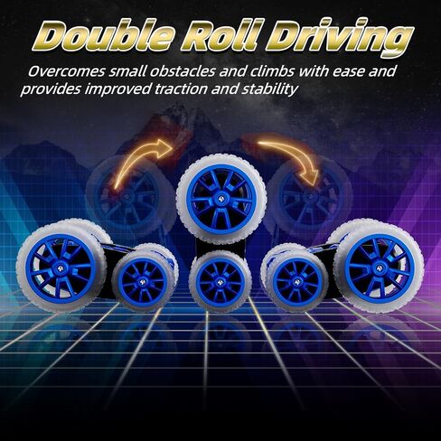 Remote Control Car, 360°Rotating 4WD RC Cars with Cool Spray, 2.4Ghz Double Sided RC Stunt Car with Cool Lights, RC Drift Car for Kids Toys Best Gifts for Boys Girls Age 4-6 7 8-13 Year Old in Saudi Arabia