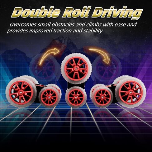 Remote Control Car, 360°Rotating 4WD RC Cars with Cool Spray, 2.4Ghz Double Sided RC Stunt Car with Cool Lights, RC Drift Car for Kids Toys Best Gifts for Boys Girls Age 4-6 7 8-13 Year Old in Saudi Arabia