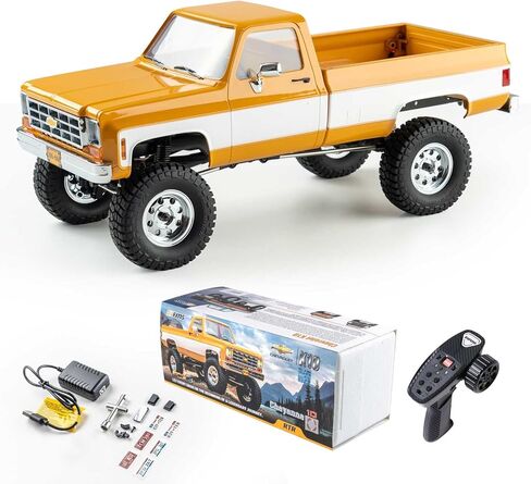 شاحنة FCX18 FMS 1/18 شيفروليه K10 RC، مرخصة رسميًا 4WD 2.4 جيجا هرتز RC زاحفة بسرعتين مع بطارية 900 مللي أمبير في الساعة وأضواء LED، نموذج RC للطرق الوعرة للبالغين (أحمر) in Kuwait