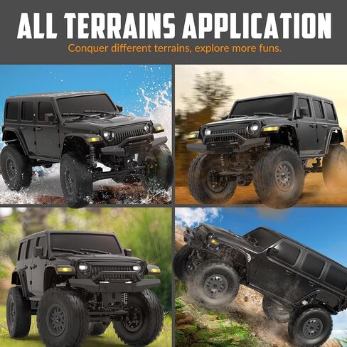 RACENT 1/24 RC Crawler 4WD Off Road All Terrain RC Monster Truck Rock Climbing with led Light Waterproof Hobby Grade Toys with 2 Batteries for Adults (Blue) in Saudi Arabia