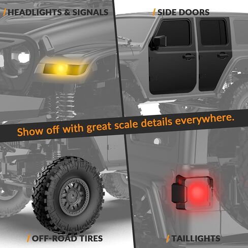 RACENT 1/24 RC Crawler 4WD Off Road All Terrain RC Monster Truck Rock Climbing with led Light Waterproof Hobby Grade Toys with 2 Batteries for Adults (Blue) in Saudi Arabia