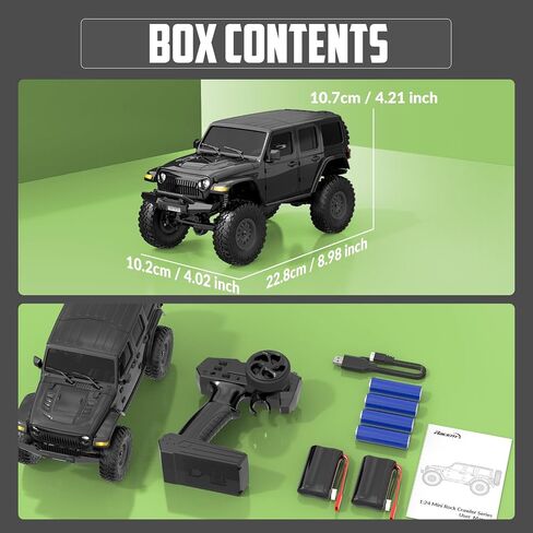 RACENT 1/24 RC Crawler 4WD Off Road All Terrain RC Monster Truck Rock Climbing with led Light Waterproof Hobby Grade Toys with 2 Batteries for Adults (Blue) in Saudi Arabia