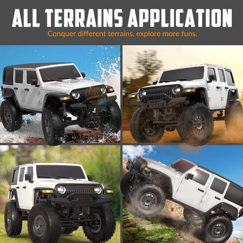 RACENT 1/24 RC Crawler 4WD Off Road All Terrain RC Monster Truck Rock Climbing with led Light Waterproof Hobby Grade Toys with 2 Batteries for Adults (Blue) in Saudi Arabia