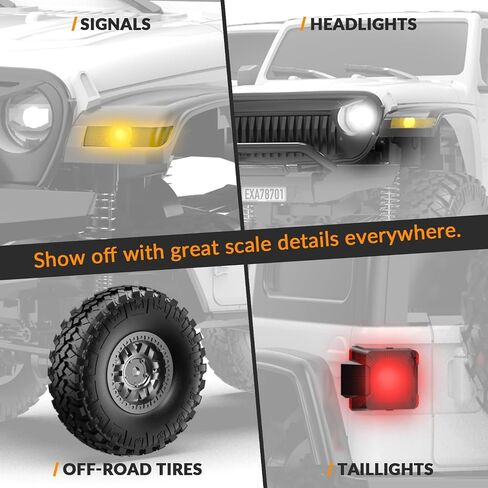 RACENT 1/24 RC Crawler 4WD Off Road All Terrain RC Monster Truck Rock Climbing with led Light Waterproof Hobby Grade Toys with 2 Batteries for Adults (Blue) in Saudi Arabia