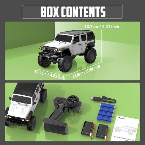 RACENT 1/24 RC Crawler 4WD Off Road All Terrain RC Monster Truck Rock Climbing with led Light Waterproof Hobby Grade Toys with 2 Batteries for Adults (Blue) in Saudi Arabia