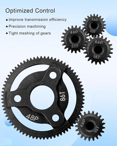 48P 86T Spur Gear Hardened Steel Transmission Gear with 18T 19T 20T 21T Pinions Gear Fit for Traxxas 1/10 RC Slash 2WD Stampede 2WD Rustler 2WD Bandit 2WD Slash VXL Bandit XL-5 F-150 SVT in Kuwait