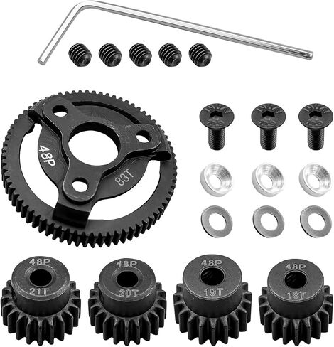 48P 86T Spur Gear Hardened Steel Transmission Gear with 18T 19T 20T 21T Pinions Gear Fit for Traxxas 1/10 RC Slash 2WD Stampede 2WD Rustler 2WD Bandit 2WD Slash VXL Bandit XL-5 F-150 SVT in Kuwait