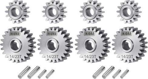 مجموعة تروس بوابة INJORA من الفولاذ المقاوم للصدأ 15/22T و13/24T لبوابة Underdrive لـ 1/18 RC الزاحف Redcat Ascent-18 in Saudi Arabia