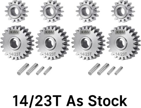 مجموعة تروس بوابة INJORA من الفولاذ المقاوم للصدأ 15/22T و13/24T لبوابة Underdrive لـ 1/18 RC الزاحف Redcat Ascent-18 in Saudi Arabia