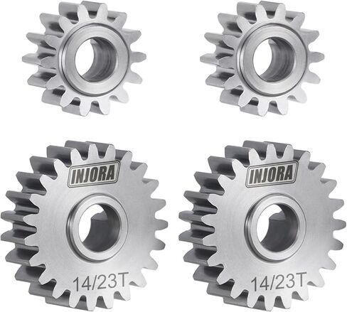 مجموعة تروس بوابة INJORA من الفولاذ المقاوم للصدأ 15/22T و13/24T لبوابة Underdrive لـ 1/18 RC الزاحف Redcat Ascent-18 in Saudi Arabia