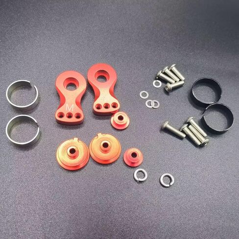 2-Pack - Aluminum Servo Saver Set for 25T Plastic Output Gear - Adjustable Hi-Torque Servo Arms (18mm) Red in Saudi Arabia