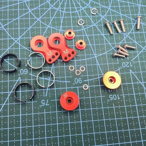 2-Pack - Aluminum Servo Saver Set for 25T Plastic Output Gear - Adjustable Hi-Torque Servo Arms (18mm) Red in Saudi Arabia
