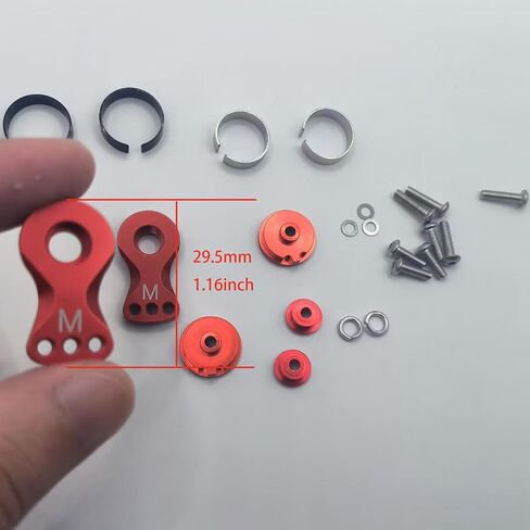 2-Pack - Aluminum Servo Saver Set for 25T Plastic Output Gear - Adjustable Hi-Torque Servo Arms (18mm) Red in Saudi Arabia