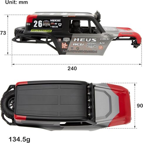 MEUS Racing MB18 TRX4M Body & Chassis Kit for Traxxas TRX4M Defender Bronco K10 F150 High Trail 1/18 RC Crawler Upgrades Parts (Red&Black) in Saudi Arabia