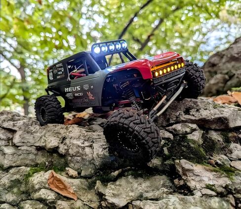 MEUS Racing MB18 TRX4M Body & Chassis Kit for Traxxas TRX4M Defender Bronco K10 F150 High Trail 1/18 RC Crawler Upgrades Parts (Red&Black) in Saudi Arabia