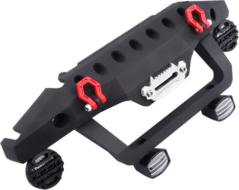 Metal Front Bumper Mounts Set w/Winch & 5mm LED White Lights for TRX-4 Axial SCX10 SCX10 II 90046 SCX10 III AXI03007 Redcat Gen 7 1/10 RC Crawler in Saudi Arabia