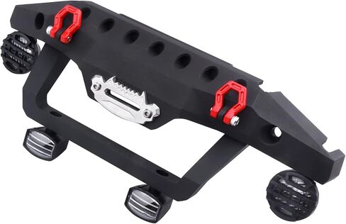 Metal Front Bumper Mounts Set w/Winch & 5mm LED White Lights for TRX-4 Axial SCX10 SCX10 II 90046 SCX10 III AXI03007 Redcat Gen 7 1/10 RC Crawler in Saudi Arabia