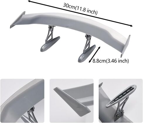 Mini Spoilers for Cars 11.8Inch Universal Auto Car Tail Wing Black Texture Cool Decoration Non-Punching Tiny Trunk Spoiler Automotive Exterior Accessories RC Car Modified Parts in Saudi Arabia