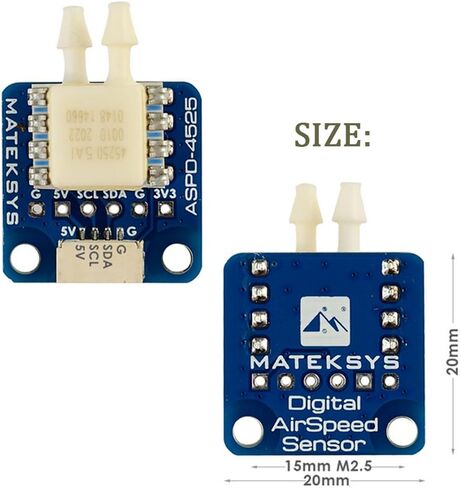 مستشعر سرعة الهواء الرقمي Matek ASPD-4525 4-6 فولت تيار مستمر متوافق مع وحدات التحكم في الطيران F405-WING F411-WING F722-Wing لطائرة سباق RC FPV بدون طيار in Kuwait