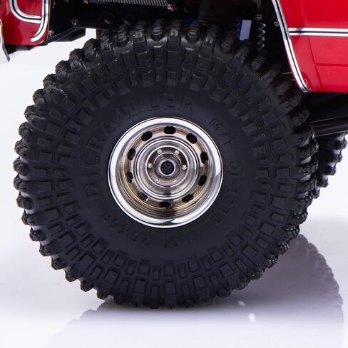 1.0 Bead Lock Retro Deep Dish Metal Wheels Positive Offset 2.7mm 10 Spokes Wheels for TRX4M SCX24 Bronco C10 JLU Deadbolt 1/18 1/24 RC Crawler Car, Come with Adapter for TRX4M(Bright silver) in Saudi Arabia