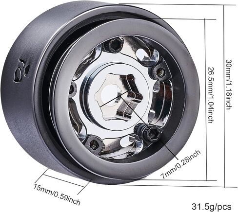 1.0 Bead Lock Retro Deep Dish Metal Wheels Positive Offset 2.7mm 10 Spokes Wheels for TRX4M SCX24 Bronco C10 JLU Deadbolt 1/18 1/24 RC Crawler Car, Come with Adapter for TRX4M(Bright silver) in Saudi Arabia