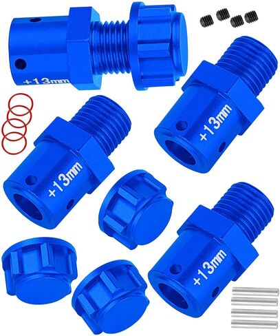 RC Aluminum 13mm Extended Wheel Hub Drive with Anti-dust Cap Nuts Upgrades Part for 1/8 Kraton Outcast Fireteam 6S BLX,1/7 Big Rock Mojave Infraction Felony Limitless 6S BLX.Navy Blue in Saudi Arabia