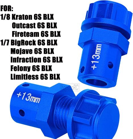 RC Aluminum 13mm Extended Wheel Hub Drive with Anti-dust Cap Nuts Upgrades Part for 1/8 Kraton Outcast Fireteam 6S BLX,1/7 Big Rock Mojave Infraction Felony Limitless 6S BLX.Navy Blue in Saudi Arabia