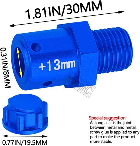 RC Aluminum 13mm Extended Wheel Hub Drive with Anti-dust Cap Nuts Upgrades Part for 1/8 Kraton Outcast Fireteam 6S BLX,1/7 Big Rock Mojave Infraction Felony Limitless 6S BLX.Navy Blue in Saudi Arabia