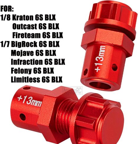 RC Aluminum 13mm Extended Wheel Hub Drive with Anti-dust Cap Nuts Upgrades Part for 1/8 Kraton Outcast Fireteam 6S BLX,1/7 Big Rock Mojave Infraction Felony Limitless 6S BLX.Navy Blue in Saudi Arabia