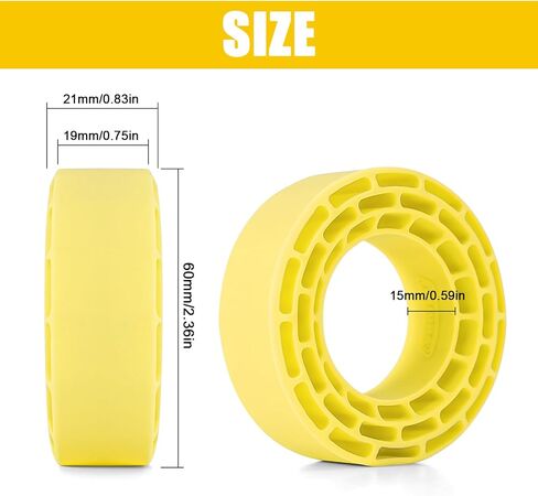 INJORA Silicone Rubber Inserts for 68-72mm 1.3" Tires, 4pcs (Yellow) in Saudi Arabia