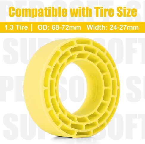 INJORA Silicone Rubber Inserts for 68-72mm 1.3" Tires, 4pcs (Yellow) in Saudi Arabia