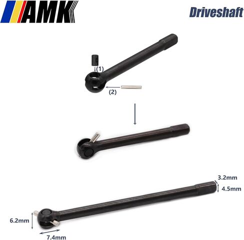 AMK Steel TRX4 CVD Kit Black Portal Alxe Drive Shaft Set مع محامل كروية معدنية مختومة مطاطية مطابقة لترقيات 1/10 RC Crawler TRX4 in Saudi Arabia