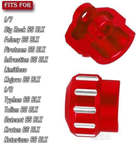 RC Shock Cap Protector & Shock Standoff Upgrades Part for 1/8 Typhon Kraton Outcast Notorious Talion 6S BLX,1/7 Mojave Infraction Felony 6S BLX Limitless,Red in Saudi Arabia