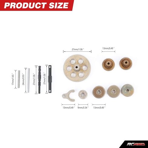 RCAWD FCX24 تروس ناقل الحركة ومجموعة محور علبة التروس لـ FMS 1/24 FCX24 Series 1/18 FCX18 LC80 ترقيات الجزء in Saudi Arabia