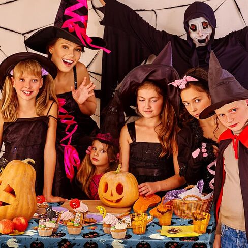 Newwiee 3 Pack Halloween Tablecloths 108 x 54 Inch Fall Disposable Plastic Table Cover Waterproof Tablecloth for Halloween Thinksgiving Christmas Party Table Decor(Cute Style) in Saudi Arabia