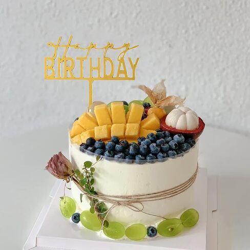 Black Acrylic Cake Toppers - 6pcs Happy Birthday Toppers for Decorations in Saudi Arabia