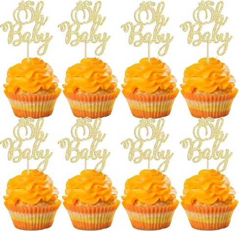 24Pcs Little Pumpkin Cupcake Toppers Glitter Pumpkin Cupcake Picks Little Pumpkin Baby Shower Decorations Fall Harvest Theme Baby Shower Kids Birthday Party Supplies in Kuwait