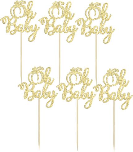 24Pcs Little Pumpkin Cupcake Toppers Glitter Pumpkin Cupcake Picks Little Pumpkin Baby Shower Decorations Fall Harvest Theme Baby Shower Kids Birthday Party Supplies in Kuwait