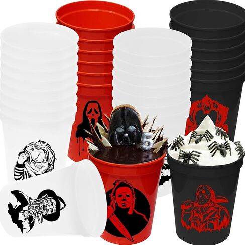 20 قطعة من أكواب حفلات الهالوين الرعب من ANYMONYPF، لوازم حفلات الهالوين، 12 أونصة، أكواب بلاستيكية قابلة لإعادة الاستخدام، أكواب شرب الهالوين من أجل هدايا حفلات الهالوين in Kuwait