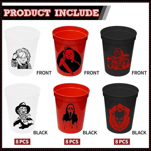 20 قطعة من أكواب حفلات الهالوين الرعب من ANYMONYPF، لوازم حفلات الهالوين، 12 أونصة، أكواب بلاستيكية قابلة لإعادة الاستخدام، أكواب شرب الهالوين من أجل هدايا حفلات الهالوين in Kuwait