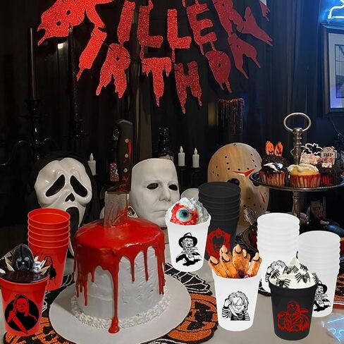 20 قطعة من أكواب حفلات الهالوين الرعب من ANYMONYPF، لوازم حفلات الهالوين، 12 أونصة، أكواب بلاستيكية قابلة لإعادة الاستخدام، أكواب شرب الهالوين من أجل هدايا حفلات الهالوين in Kuwait