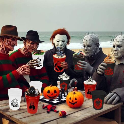 20 قطعة من أكواب حفلات الهالوين الرعب من ANYMONYPF، لوازم حفلات الهالوين، 12 أونصة، أكواب بلاستيكية قابلة لإعادة الاستخدام، أكواب شرب الهالوين من أجل هدايا حفلات الهالوين in Kuwait