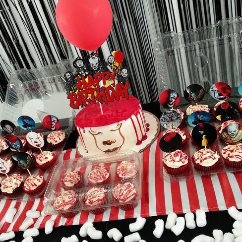 1 PCS Have a Killer Birthday Cake Topper Glitter Horror Classic Birthday Halloween Cake Pick for Bloody Horror Halloween Theme Birthday Party Cake Decorations Supplies in Kuwait