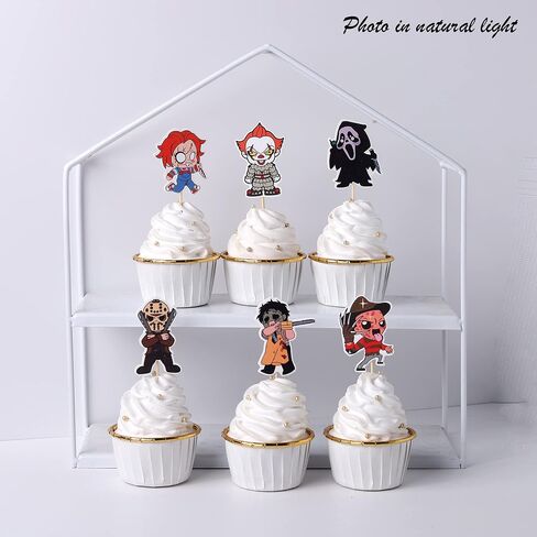 1 PCS Have a Killer Birthday Cake Topper Glitter Horror Classic Birthday Halloween Cake Pick for Bloody Horror Halloween Theme Birthday Party Cake Decorations Supplies in Kuwait