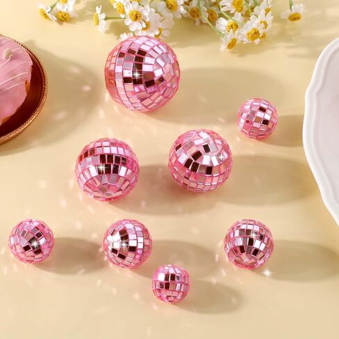 7PCS Disco Ball Cake Topper, Disco Ball Cake Decorations Different Sizes, 70s Disco Themed Dance Party Supplies, Small Disco Balls for Cake Dessert Accessories Disco Party Ornament (Silver) in Kuwait