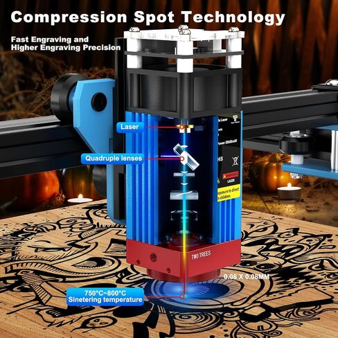 Twotrees TTS55 Pro Laser Engraver 40W Laser Engraver Machine 32 Bit اللوحة الأم، لقطع الخشب الرقائقي ونقش الخشب والألمنيوم، طاقة الليزر: 5500 ميجاوات، منطقة النقش: 300 × 300 مم (إصدار ترقية) in Saudi Arabia