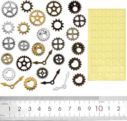 28 قطعة من شارات العين Steampunk المعدنية العتيقة من إكسسوارات Steampunk DIY بألوان متنوعة عجلة ترس Steampunk مع 50 نقطة صمغ سيليكون ذاتية اللصق لمستلزمات الحفلات والملابس in Saudi Arabia