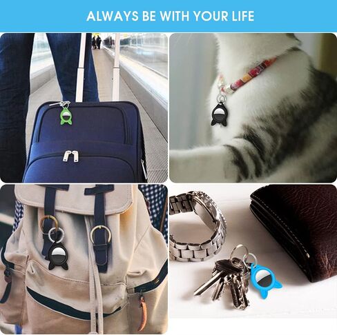 4 عبوات من السيليكون لغطاء علامة Apple Airtag ، غطاء واقي لجهاز Apple Airtag Skin مع حلقة مفاتيح وآمنة لجهاز Apple Airtag Tracking Locator Anti-Lost Tracker Finder Protector (4 Pack 2) in Kuwait