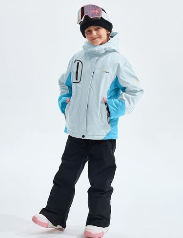 GEMYSE Girl's Waterproof Ski Snow Jacket Fleece Windproof Winter Jacket with Hood in Kuwait