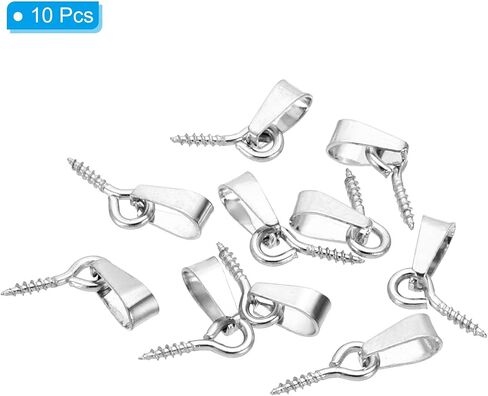 patikil 17x4mm برغي العين دبابيس ربط الكفالة، 10 قطع صغيرة الفولاذ المقاوم للصدأ كوب الكمثرى العيينة المسمار العين دبابيس لصنع المجوهرات القرط DIY الخرز الحرفية، الفضة in Saudi Arabia
